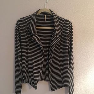 💐Gray Pinstriped Cardigan Blazer💐